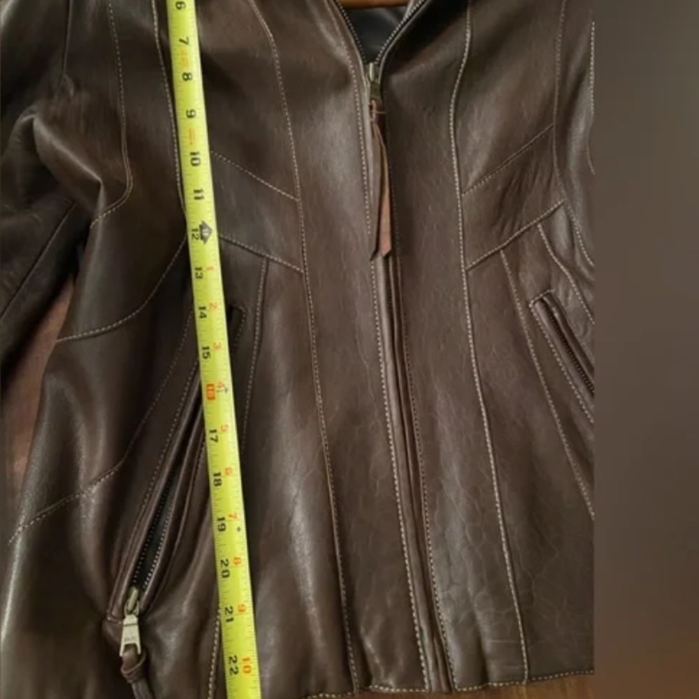 Vintage MARC brown leather jacket (med) - Picture 5 of 7